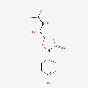 molecular formula C14H17BrN2O2 B4981211 1-(4-bromophenyl)-N-isopropyl-5-oxo-3-pyrrolidinecarboxamide 