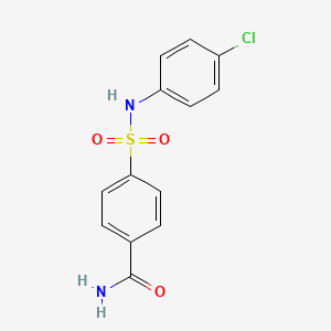 molecular formula C13H11ClN2O3S B4981267 4-{[(4-chlorophenyl)amino]sulfonyl}benzamide 