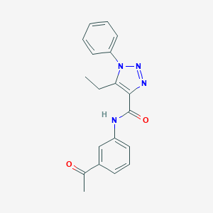 molecular formula C19H18N4O2 B498128 N-(3-acetylphenyl)-5-ethyl-1-phenyl-1H-1,2,3-triazole-4-carboxamide 