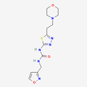 molecular formula C13H18N6O3S B4981284 N-(isoxazol-3-ylmethyl)-N'-[5-(2-morpholin-4-ylethyl)-1,3,4-thiadiazol-2-yl]urea 