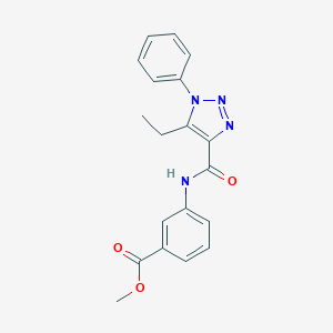 molecular formula C19H18N4O3 B498129 methyl 3-{[(5-ethyl-1-phenyl-1H-1,2,3-triazol-4-yl)carbonyl]amino}benzoate 