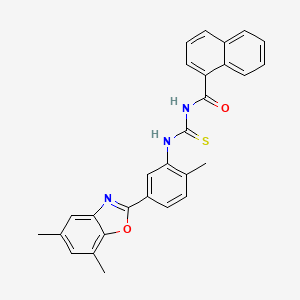 N-({[5-(5,7-dimethyl-1,3-benzoxazol-2-yl)-2-methylphenyl]amino}carbonothioyl)-1-naphthamide