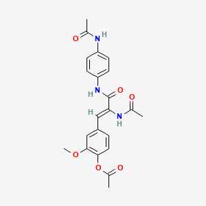 molecular formula C22H23N3O6 B4981299 4-(2-(acetylamino)-3-{[4-(acetylamino)phenyl]amino}-3-oxo-1-propen-1-yl)-2-methoxyphenyl acetate 