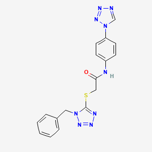 molecular formula C17H15N9OS B4981316 2-[(1-benzyl-1H-tetrazol-5-yl)thio]-N-[4-(1H-tetrazol-1-yl)phenyl]acetamide 