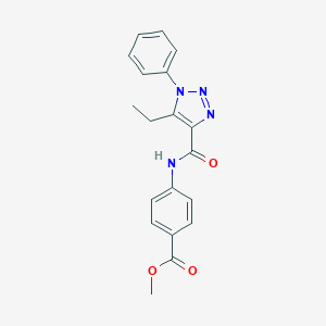 molecular formula C19H18N4O3 B498132 methyl 4-{[(5-ethyl-1-phenyl-1H-1,2,3-triazol-4-yl)carbonyl]amino}benzoate 