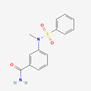 molecular formula C14H14N2O3S B4981327 3-[methyl(phenylsulfonyl)amino]benzamide 