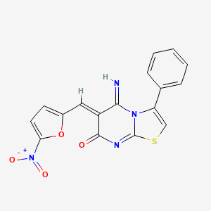 5-imino-6-[(5-nitro-2-furyl)methylene]-3-phenyl-5,6-dihydro-7H-[1,3]thiazolo[3,2-a]pyrimidin-7-one