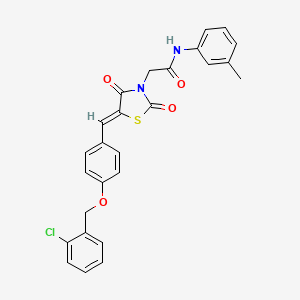 2-(5-{4-[(2-chlorobenzyl)oxy]benzylidene}-2,4-dioxo-1,3-thiazolidin-3-yl)-N-(3-methylphenyl)acetamide