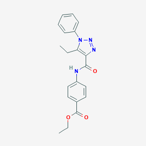 molecular formula C20H20N4O3 B498135 ethyl 4-{[(5-ethyl-1-phenyl-1H-1,2,3-triazol-4-yl)carbonyl]amino}benzoate 