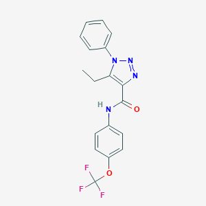 molecular formula C18H15F3N4O2 B498137 5-ethyl-1-phenyl-N-[4-(trifluoromethoxy)phenyl]-1H-1,2,3-triazole-4-carboxamide 