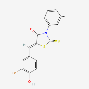 molecular formula C17H12BrNO2S2 B4981391 5-(3-bromo-4-hydroxybenzylidene)-3-(3-methylphenyl)-2-thioxo-1,3-thiazolidin-4-one 