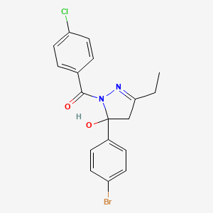 5-(4-bromophenyl)-1-(4-chlorobenzoyl)-3-ethyl-4,5-dihydro-1H-pyrazol-5-ol