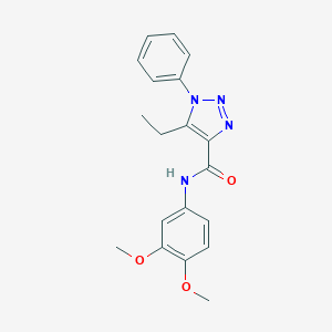 molecular formula C19H20N4O3 B498140 N-(3,4-dimethoxyphenyl)-5-ethyl-1-phenyl-1H-1,2,3-triazole-4-carboxamide 