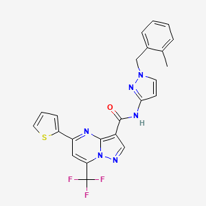 molecular formula C23H17F3N6OS B4981402 N-[1-(2-methylbenzyl)-1H-pyrazol-3-yl]-5-(2-thienyl)-7-(trifluoromethyl)pyrazolo[1,5-a]pyrimidine-3-carboxamide 
