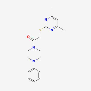 4,6-dimethyl-2-{[2-oxo-2-(4-phenyl-1-piperazinyl)ethyl]thio}pyrimidine