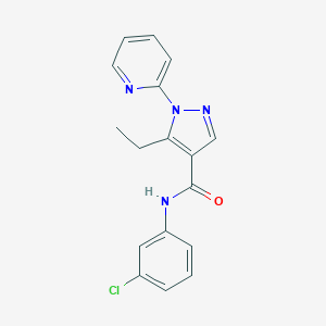 molecular formula C17H15ClN4O B498142 N-(3-chlorophenyl)-5-ethyl-1-(2-pyridinyl)-1H-pyrazole-4-carboxamide 