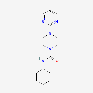 molecular formula C15H23N5O B4981433 N-cyclohexyl-4-(2-pyrimidinyl)-1-piperazinecarboxamide 