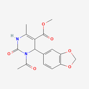 molecular formula C16H16N2O6 B4981435 methyl 3-acetyl-4-(1,3-benzodioxol-5-yl)-6-methyl-2-oxo-1,2,3,4-tetrahydro-5-pyrimidinecarboxylate 