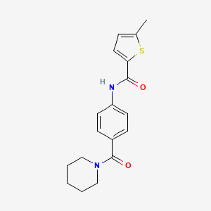 molecular formula C18H20N2O2S B4981443 5-methyl-N-[4-(1-piperidinylcarbonyl)phenyl]-2-thiophenecarboxamide 