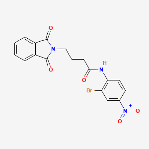 molecular formula C18H14BrN3O5 B4981451 N-(2-bromo-4-nitrophenyl)-4-(1,3-dioxo-1,3-dihydro-2H-isoindol-2-yl)butanamide 