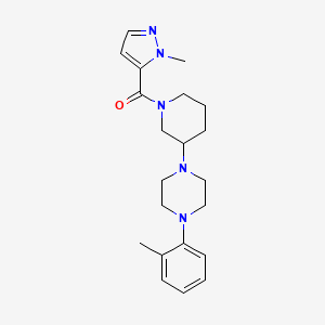 molecular formula C21H29N5O B4981454 1-(2-methylphenyl)-4-{1-[(1-methyl-1H-pyrazol-5-yl)carbonyl]-3-piperidinyl}piperazine 