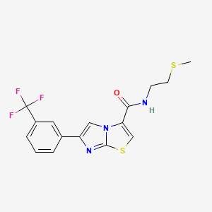 molecular formula C16H14F3N3OS2 B4981461 N-[2-(methylthio)ethyl]-6-[3-(trifluoromethyl)phenyl]imidazo[2,1-b][1,3]thiazole-3-carboxamide 