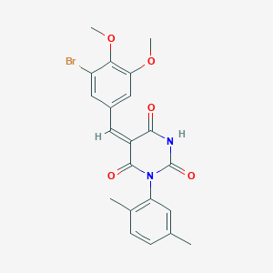 molecular formula C21H19BrN2O5 B4981481 5-(3-bromo-4,5-dimethoxybenzylidene)-1-(2,5-dimethylphenyl)-2,4,6(1H,3H,5H)-pyrimidinetrione 