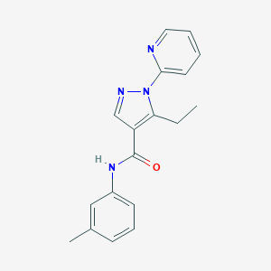molecular formula C18H18N4O B498149 5-ethyl-N-(3-methylphenyl)-1-(2-pyridinyl)-1H-pyrazole-4-carboxamide 