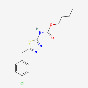 molecular formula C14H16ClN3O2S B4981500 butyl [5-(4-chlorobenzyl)-1,3,4-thiadiazol-2-yl]carbamate 