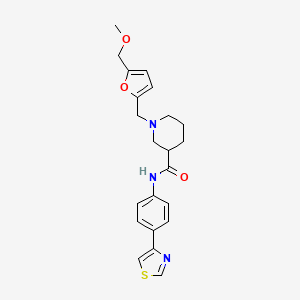 1-{[5-(methoxymethyl)-2-furyl]methyl}-N-[4-(1,3-thiazol-4-yl)phenyl]-3-piperidinecarboxamide