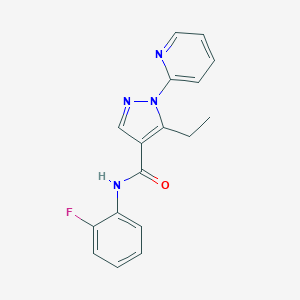molecular formula C17H15FN4O B498152 5-ethyl-N-(2-fluorophenyl)-1-(2-pyridinyl)-1H-pyrazole-4-carboxamide 