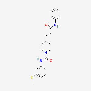 molecular formula C22H27N3O2S B4981537 4-(3-anilino-3-oxopropyl)-N-[3-(methylthio)phenyl]-1-piperidinecarboxamide 