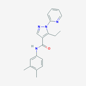 molecular formula C19H20N4O B498154 N-(3,4-dimethylphenyl)-5-ethyl-1-(2-pyridinyl)-1H-pyrazole-4-carboxamide 