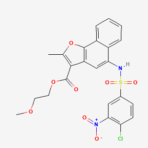 molecular formula C23H19ClN2O8S B4981543 2-methoxyethyl 5-{[(4-chloro-3-nitrophenyl)sulfonyl]amino}-2-methylnaphtho[1,2-b]furan-3-carboxylate 