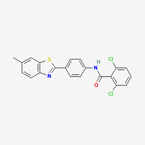 molecular formula C21H14Cl2N2OS B4981544 2,6-dichloro-N-[4-(6-methyl-1,3-benzothiazol-2-yl)phenyl]benzamide 