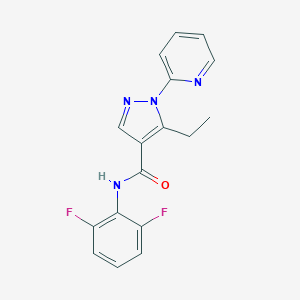 molecular formula C17H14F2N4O B498155 N-(2,6-difluorophenyl)-5-ethyl-1-(2-pyridinyl)-1H-pyrazole-4-carboxamide 