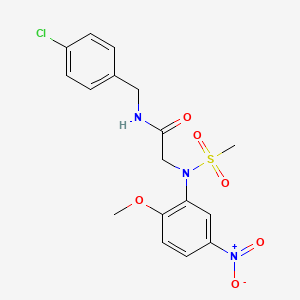 molecular formula C17H18ClN3O6S B4981558 N~1~-(4-chlorobenzyl)-N~2~-(2-methoxy-5-nitrophenyl)-N~2~-(methylsulfonyl)glycinamide 