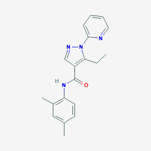 molecular formula C19H20N4O B498156 N-(2,4-dimethylphenyl)-5-ethyl-1-(2-pyridinyl)-1H-pyrazole-4-carboxamide 