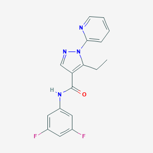molecular formula C17H14F2N4O B498157 N-(3,5-difluorophenyl)-5-ethyl-1-(2-pyridinyl)-1H-pyrazole-4-carboxamide 