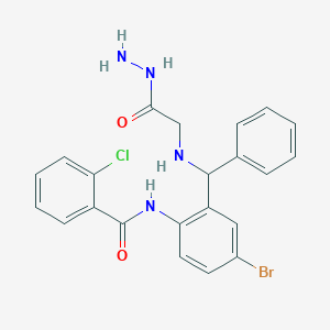 molecular formula C22H20BrClN4O2 B4981570 N-{4-bromo-2-[[(2-hydrazino-2-oxoethyl)amino](phenyl)methyl]phenyl}-2-chlorobenzamide 