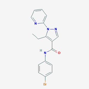 molecular formula C17H15BrN4O B498158 N-(4-bromophenyl)-5-ethyl-1-(2-pyridinyl)-1H-pyrazole-4-carboxamide 