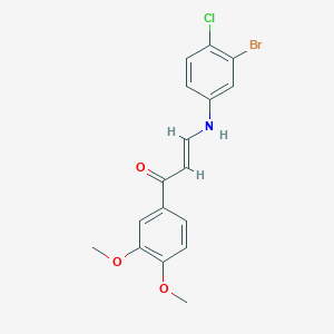 molecular formula C17H15BrClNO3 B4981584 3-[(3-bromo-4-chlorophenyl)amino]-1-(3,4-dimethoxyphenyl)-2-propen-1-one 