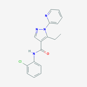 molecular formula C17H15ClN4O B498160 N-(2-chlorophenyl)-5-ethyl-1-(2-pyridinyl)-1H-pyrazole-4-carboxamide 
