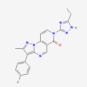 molecular formula C20H16FN7O B4981617 7-(5-ethyl-4H-1,2,4-triazol-3-yl)-3-(4-fluorophenyl)-2-methylpyrazolo[1,5-a]pyrido[3,4-e]pyrimidin-6(7H)-one 