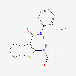 molecular formula C21H26N2O2S B4981651 2-[(2,2-dimethylpropanoyl)amino]-N-(2-ethylphenyl)-5,6-dihydro-4H-cyclopenta[b]thiophene-3-carboxamide 
