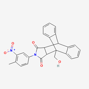 molecular formula C26H20N2O5 B4981683 1-(hydroxymethyl)-17-(4-methyl-3-nitrophenyl)-17-azapentacyclo[6.6.5.0~2,7~.0~9,14~.0~15,19~]nonadeca-2,4,6,9,11,13-hexaene-16,18-dione 