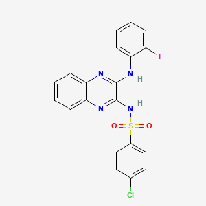 4-chloro-N-{3-[(2-fluorophenyl)amino]-2-quinoxalinyl}benzenesulfonamide