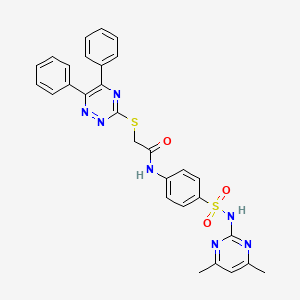 N-(4-{[(4,6-dimethyl-2-pyrimidinyl)amino]sulfonyl}phenyl)-2-[(5,6-diphenyl-1,2,4-triazin-3-yl)thio]acetamide