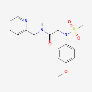 molecular formula C16H19N3O4S B4981734 N~2~-(4-methoxyphenyl)-N~2~-(methylsulfonyl)-N~1~-(2-pyridinylmethyl)glycinamide 