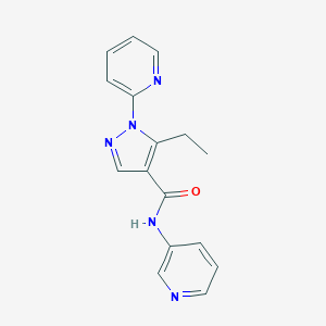 molecular formula C16H15N5O B498176 5-ethyl-1-(2-pyridinyl)-N-(3-pyridinyl)-1H-pyrazole-4-carboxamide 
